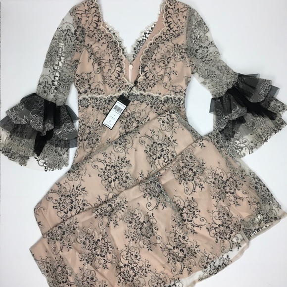 BCBGMaxAzria | Cascading Floral Lace Maxi Dress - Picture 5 of 5